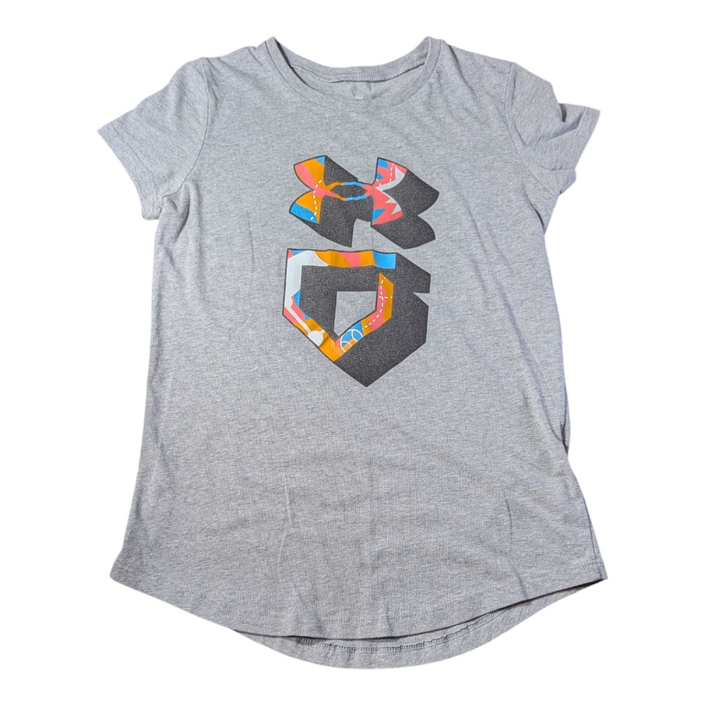 Under Armour - Kids - Grey Shirt - Size Youth Med - Pre-Owned -Well Cared For